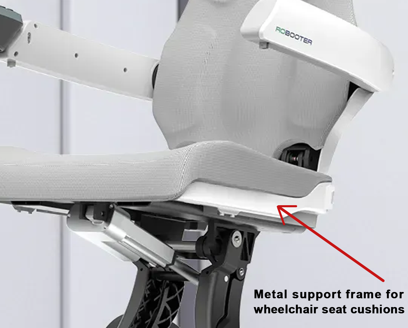 ROBOOTER X40 Accessories. Metal support frame for wheelchair seat cushions.